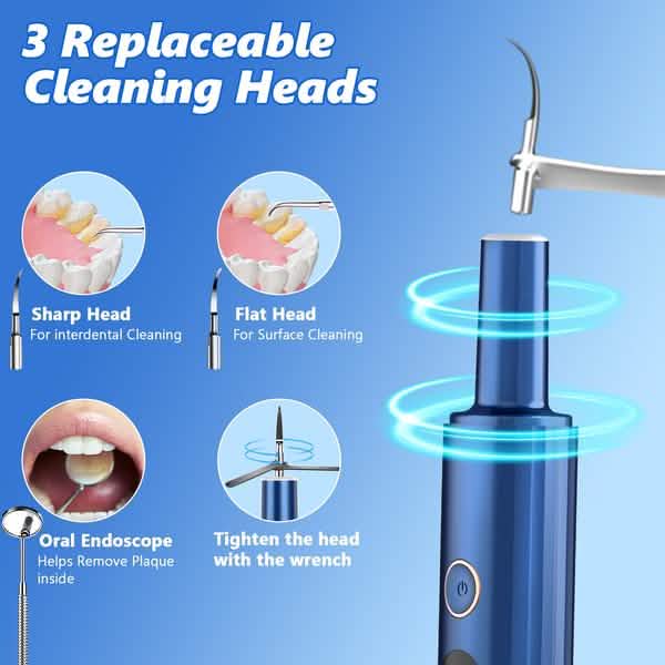 Electric Plaque Remover for Teeth, Rechargeable Teeth Cleaning Kit with 4 Modes - A-1 Thread Vault