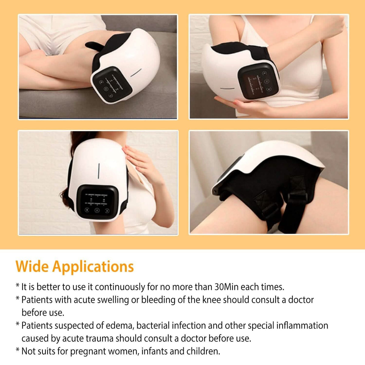 Electric Rechargeable Knee Massager Infrared Heat Pain Relief Therapy - A-1 Thread Vault