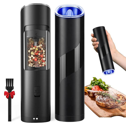 Electric Salt and Pepper Grinder LED Indicator Adjustable Coarseness - A-1 Thread Vault