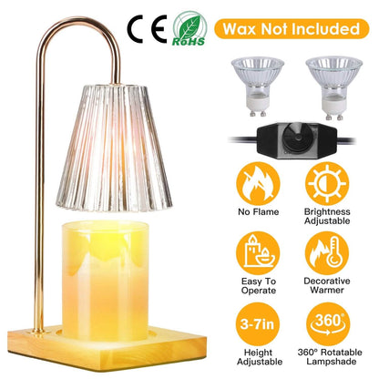 Electric Wax Melt Warmer Lamp Dimmable with 2 GU10 Bulbs 3-7in Adjustable Height 360º Rotatable - A-1 Thread Vault