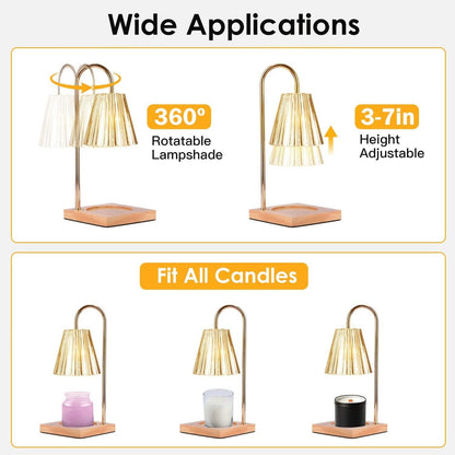 Electric Wax Melt Warmer Lamp Dimmable with 2 GU10 Bulbs 3-7in Adjustable Height 360º Rotatable - A-1 Thread Vault