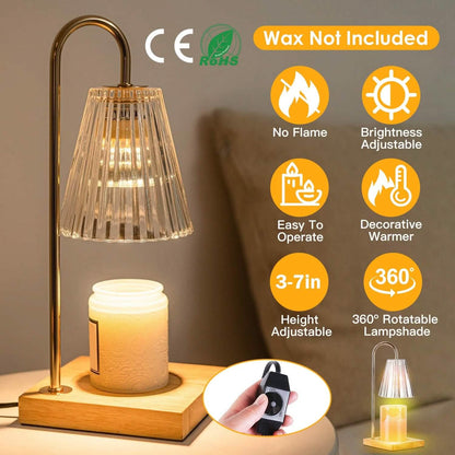 Electric Wax Melt Warmer Lamp Dimmable with 2 GU10 Bulbs 3-7in Adjustable Height 360º Rotatable - A-1 Thread Vault