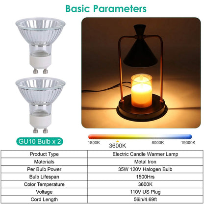 Electric Wax Melt Warmer Lamp Dimmable with 2 GU10 Bulbs - A-1 Thread Vault