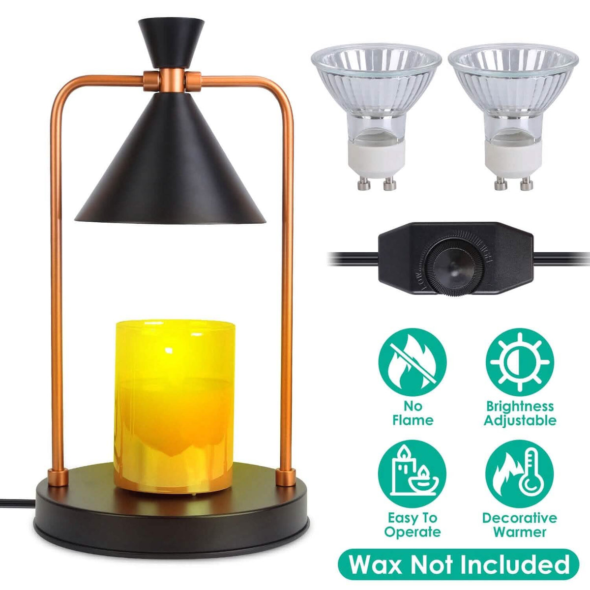 Electric Wax Melt Warmer Lamp Dimmable with 2 GU10 Bulbs - A-1 Thread Vault