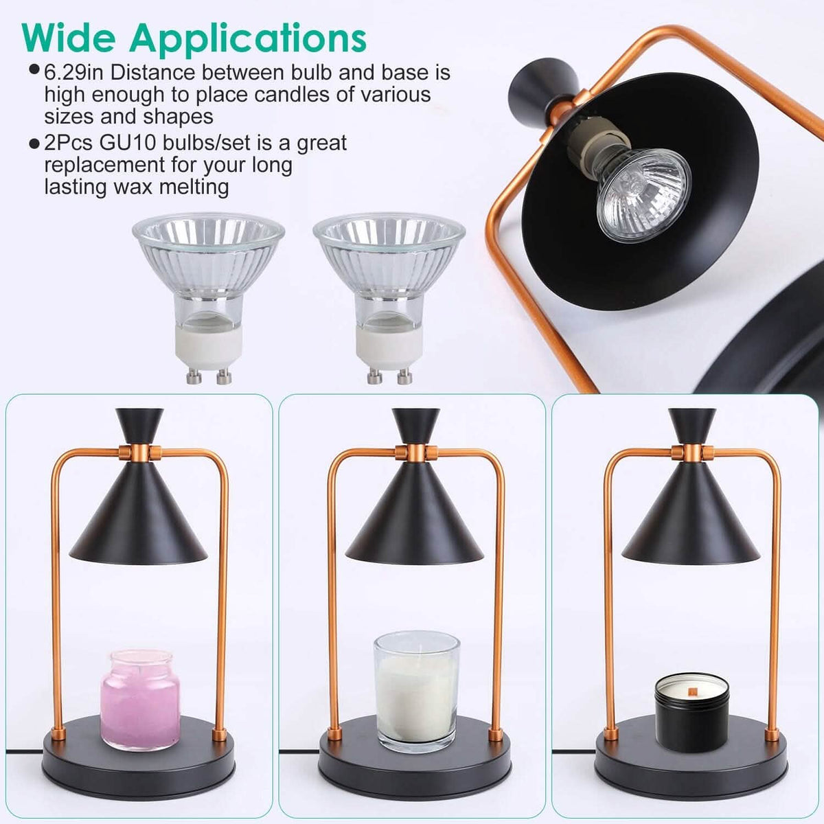 Electric Wax Melt Warmer Lamp Dimmable with 2 GU10 Bulbs - A-1 Thread Vault