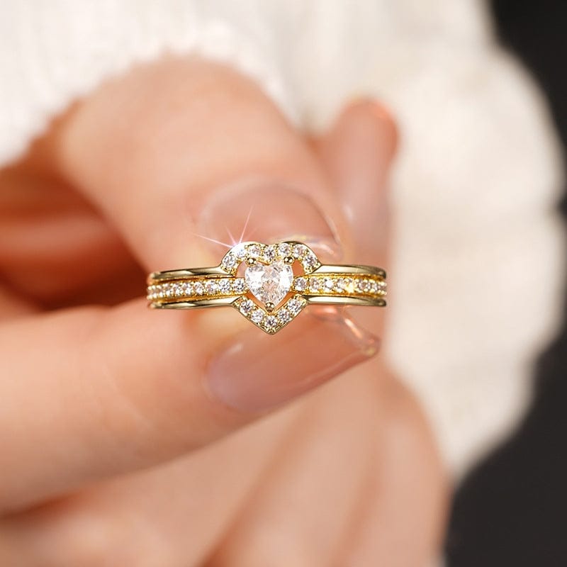 Elegant 925 Sterling Silver Heart Ring with Sparkling Zirconia - A-1 Thread Vault