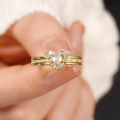 Elegant 925 Sterling Silver Heart Ring with Sparkling Zirconia - A-1 Thread Vault