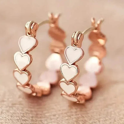 Elegant Boho-Chic Heart Hoop Earrings for Women - Nickel-Free Copper, Perfect for Daily Wear & Parties - A-1 Thread Vault