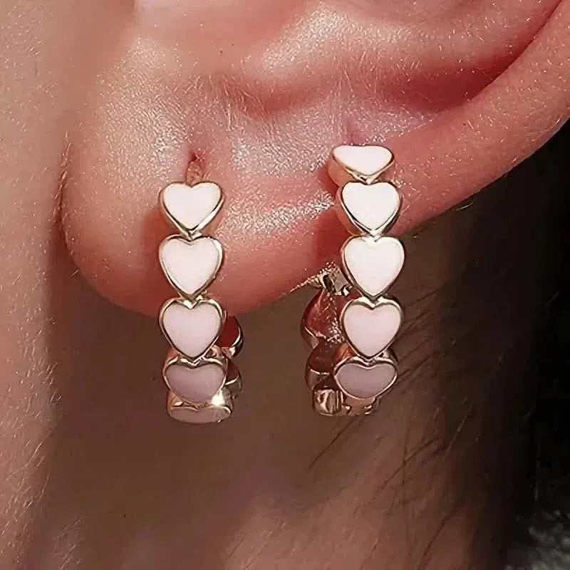 Elegant Boho-Chic Heart Hoop Earrings for Women - Nickel-Free Copper, Perfect for Daily Wear & Parties - A-1 Thread Vault
