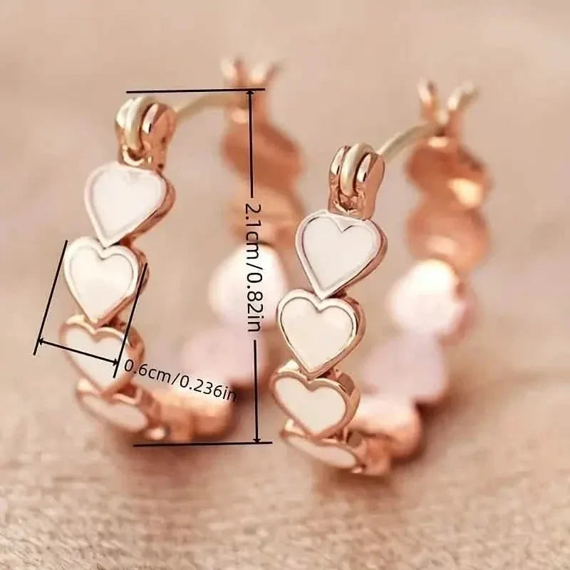 Elegant Boho-Chic Heart Hoop Earrings for Women - Nickel-Free Copper, Perfect for Daily Wear & Parties - A-1 Thread Vault