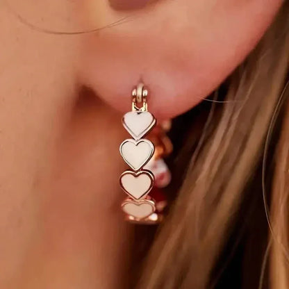 Elegant Boho-Chic Heart Hoop Earrings for Women - Nickel-Free Copper, Perfect for Daily Wear & Parties - A-1 Thread Vault