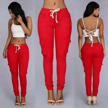 Elegant Elastic Women Pants Oversize Drawstring Long Pencil Pants - A-1 Thread Vault