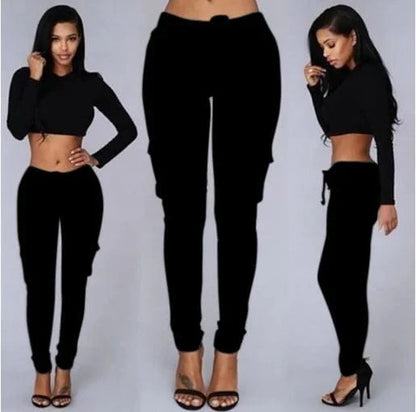 Elegant Elastic Women Pants Oversize Drawstring Long Pencil Pants - A-1 Thread Vault