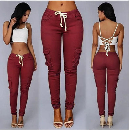 Elegant Elastic Women Pants Oversize Drawstring Long Pencil Pants - A-1 Thread Vault