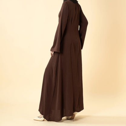 Elegant Flow Crepe Pocket Abaya Dress(MA432) - A-1 Thread Vault