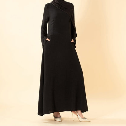 Elegant Flow Crepe Pocket Abaya Dress(MA432) - A-1 Thread Vault