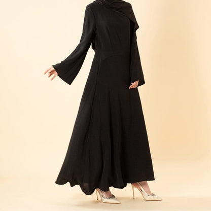 Elegant Flow Crepe Pocket Abaya Dress(MA432) - A-1 Thread Vault