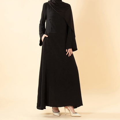 Elegant Flow Crepe Pocket Abaya Dress(MA432) - A-1 Thread Vault