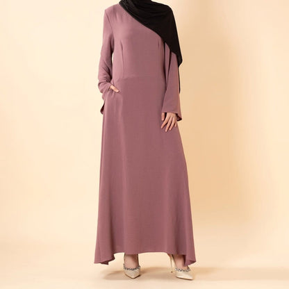 Elegant Flow Crepe Pocket Abaya Dress(MA432) - A-1 Thread Vault