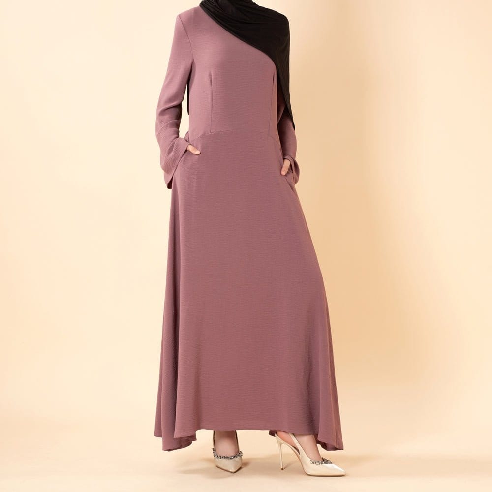 Elegant Flow Crepe Pocket Abaya Dress(MA432) - A-1 Thread Vault