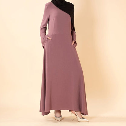 Elegant Flow Crepe Pocket Abaya Dress(MA432) - A-1 Thread Vault