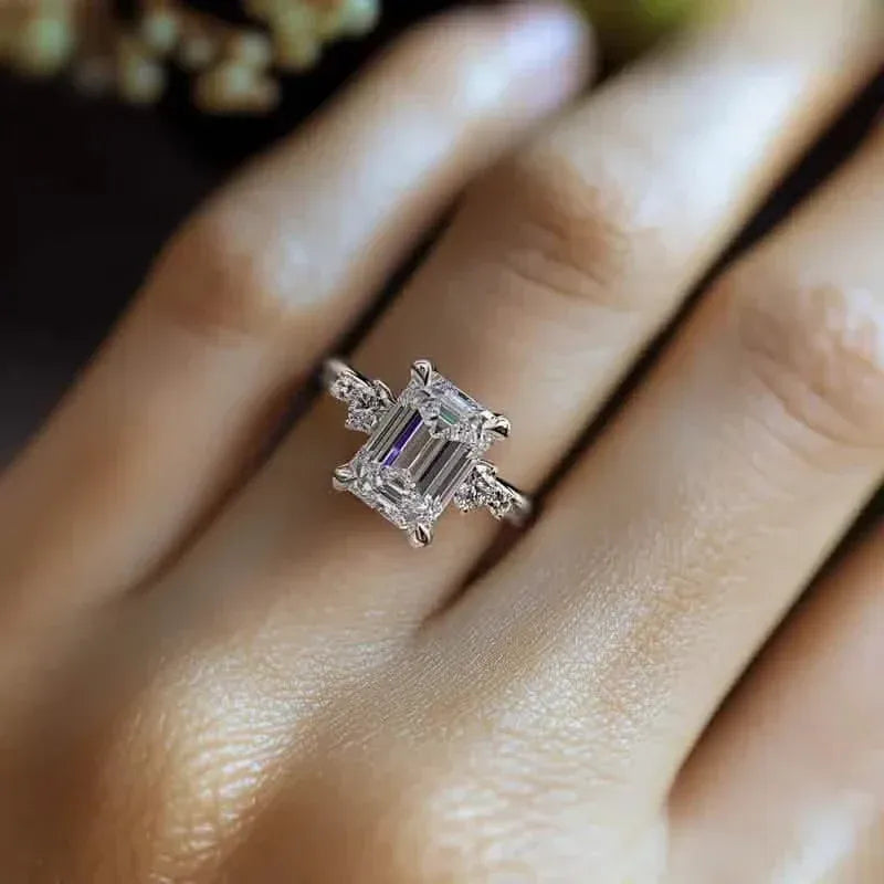 Elegant Princess Cut Cubic Zirconia Engagement Ring - A-1 Thread Vault