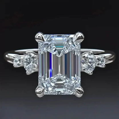 Elegant Princess Cut Cubic Zirconia Engagement Ring - A-1 Thread Vault