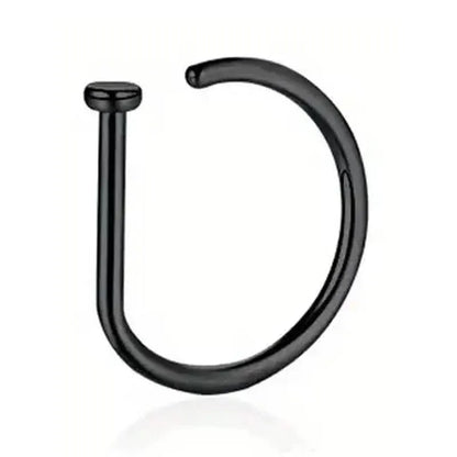 Elegant Punk-Style Stainless Steel Nose Rings - Clip-On Non-Piercing Design - A-1 Thread Vault