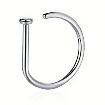 Elegant Punk-Style Stainless Steel Nose Rings - Clip-On Non-Piercing Design - A-1 Thread Vault