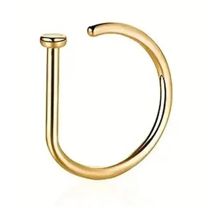 Elegant Punk-Style Stainless Steel Nose Rings - Clip-On Non-Piercing Design - A-1 Thread Vault