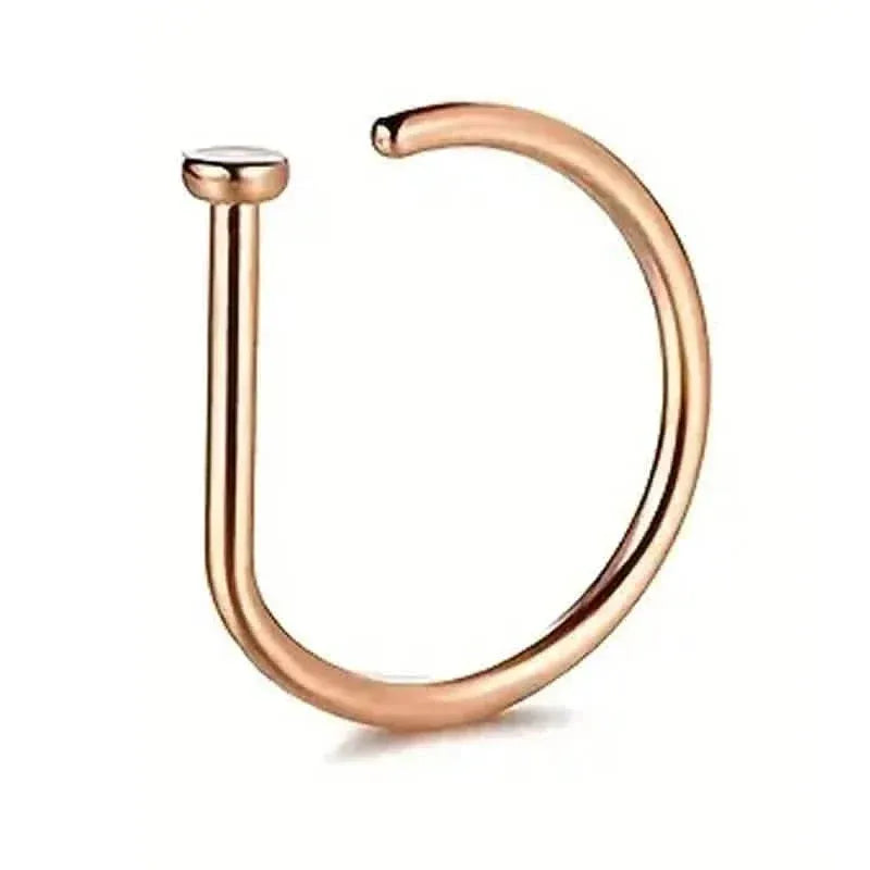 Elegant Punk-Style Stainless Steel Nose Rings - Clip-On Non-Piercing Design - A-1 Thread Vault