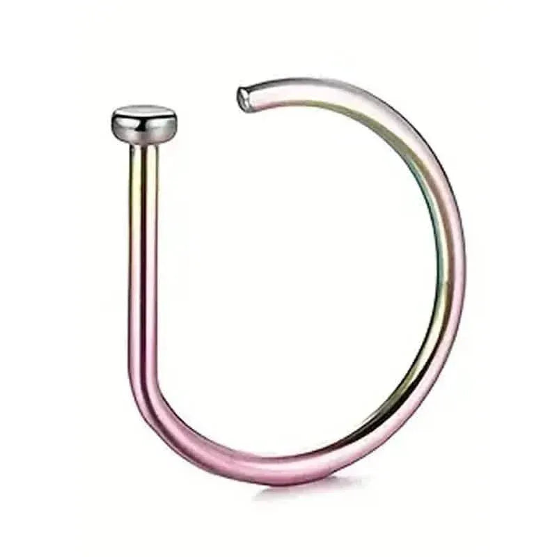 Elegant Punk-Style Stainless Steel Nose Rings - Clip-On Non-Piercing Design - A-1 Thread Vault