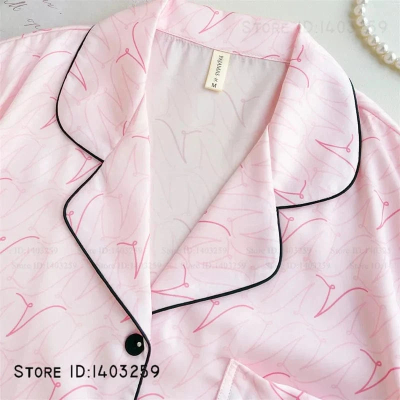 Elegant Silk Satin Women Pajamas Set Lounge Wear Sexy Lingerie Long Sleeve Trouser Pijamas Suit Loose Casual Sleepwear Homewear - A-1 Thread Vault