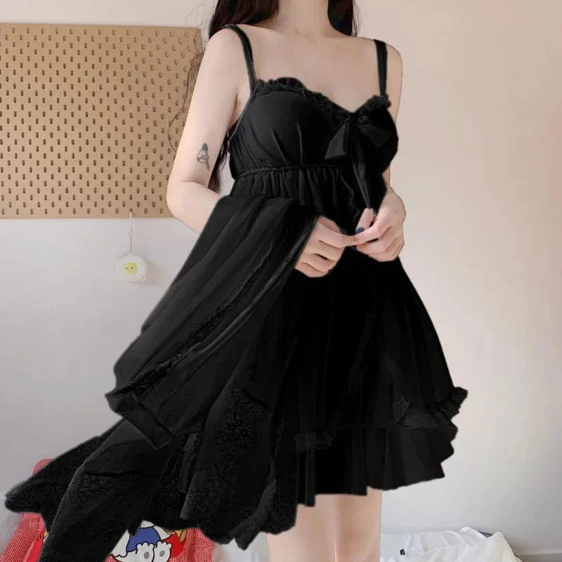 Elegant Sweet Simple Solid White Women Robe Gown Sets Chic Lace Bow Mesh Sleepwear Breathable Slim Nightdress - A-1 Thread Vault