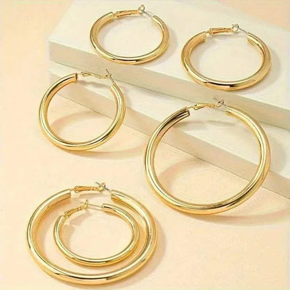 Elegant, Trendy and Shiny Gold Hoop Earrings - A-1 Thread Vault