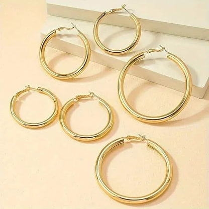 Elegant, Trendy and Shiny Gold Hoop Earrings - A-1 Thread Vault