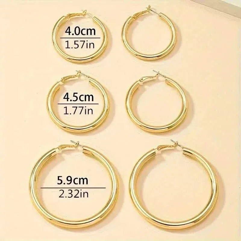 Elegant, Trendy and Shiny Gold Hoop Earrings - A-1 Thread Vault