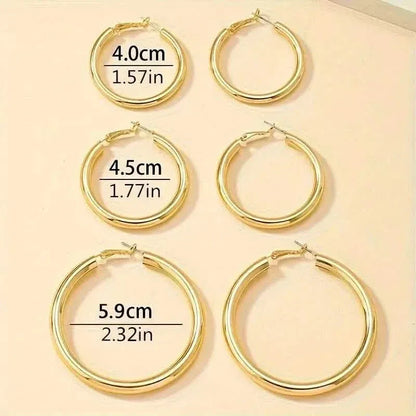 Elegant, Trendy and Shiny Gold Hoop Earrings - A-1 Thread Vault