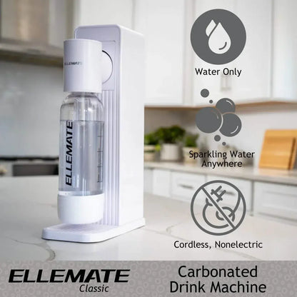 Ellemate Classic Carbonated Drink Maker, Seltzer Water with One-Push Fizz Technology, Cordless Carbonation for Bubbly Water - A-1 Thread Vault