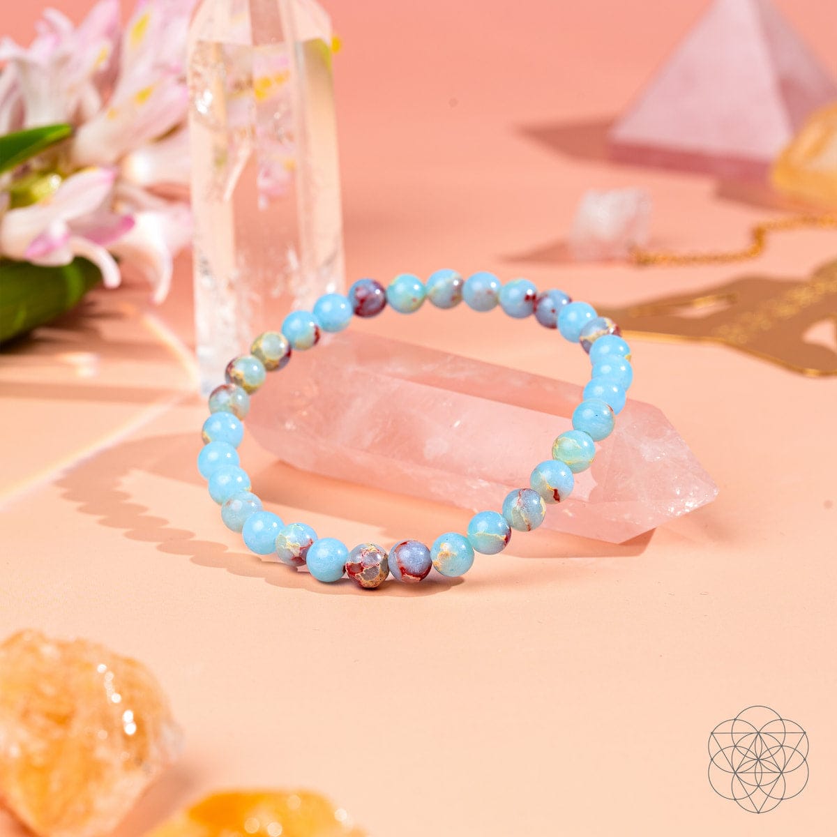 Empath’s Shield – Aqua Terra Jasper Bracelet | 6mm - A-1 Thread Vault