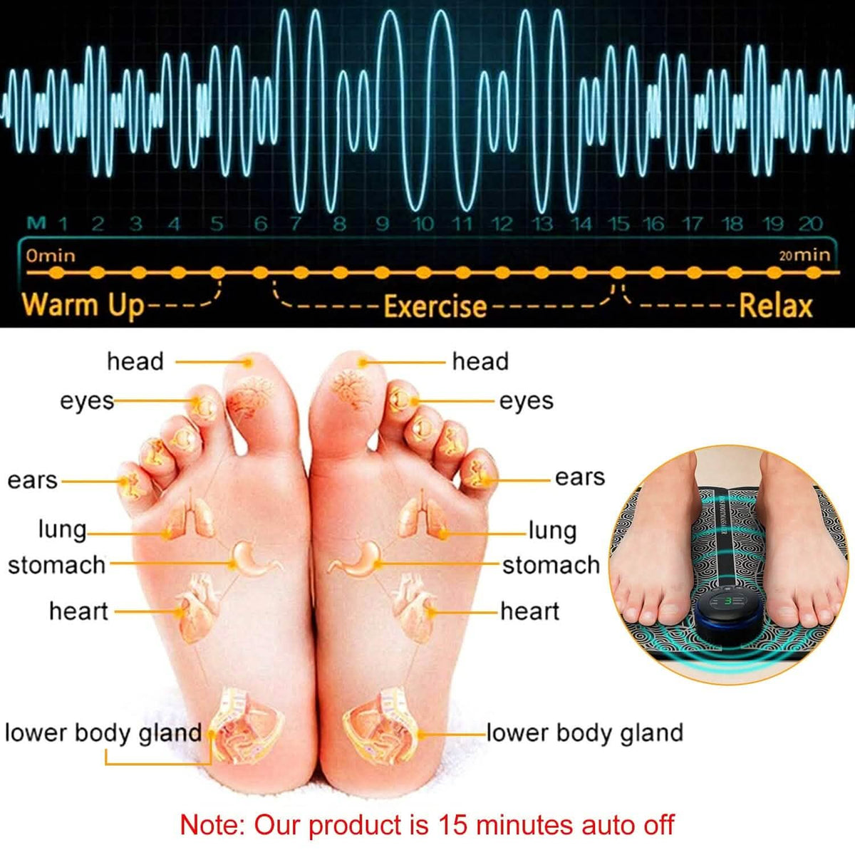 EMS Foot Massage Pad Electric Stimulator - A-1 Thread Vault