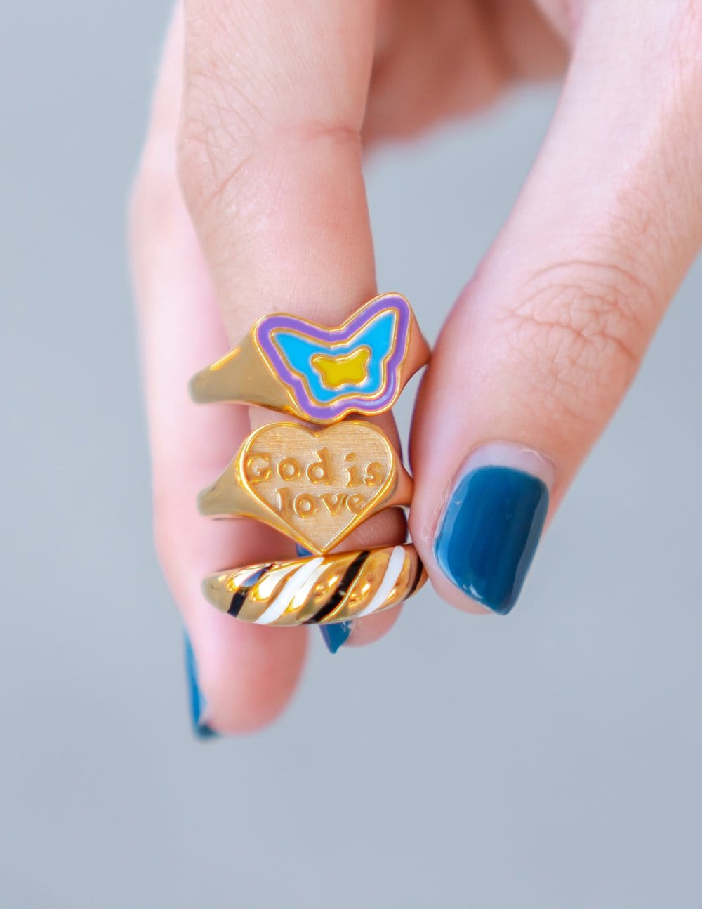 Enamel Croissant Ring - A-1 Thread Vault
