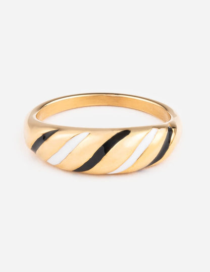 Enamel Croissant Ring - A-1 Thread Vault