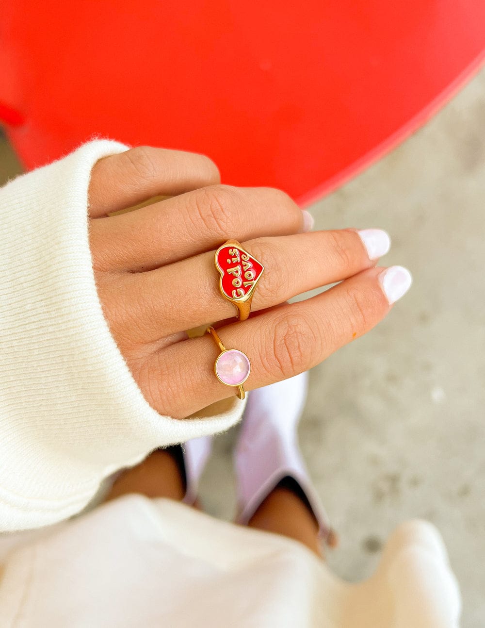 Enamel God is Love Ring - A-1 Thread Vault