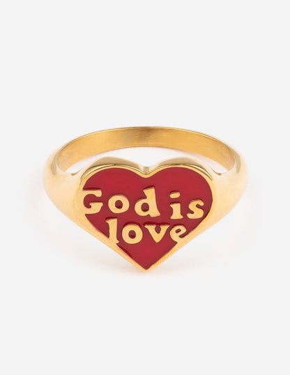 Enamel God is Love Ring - A-1 Thread Vault