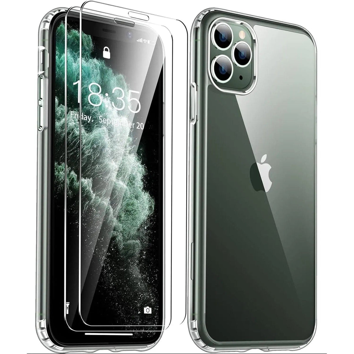 Entronix Bundle Compatible with iPhone 11 Pro Max - [Hard Back] Clear Case & 2 Clear Screen Protectors - A-1 Thread Vault