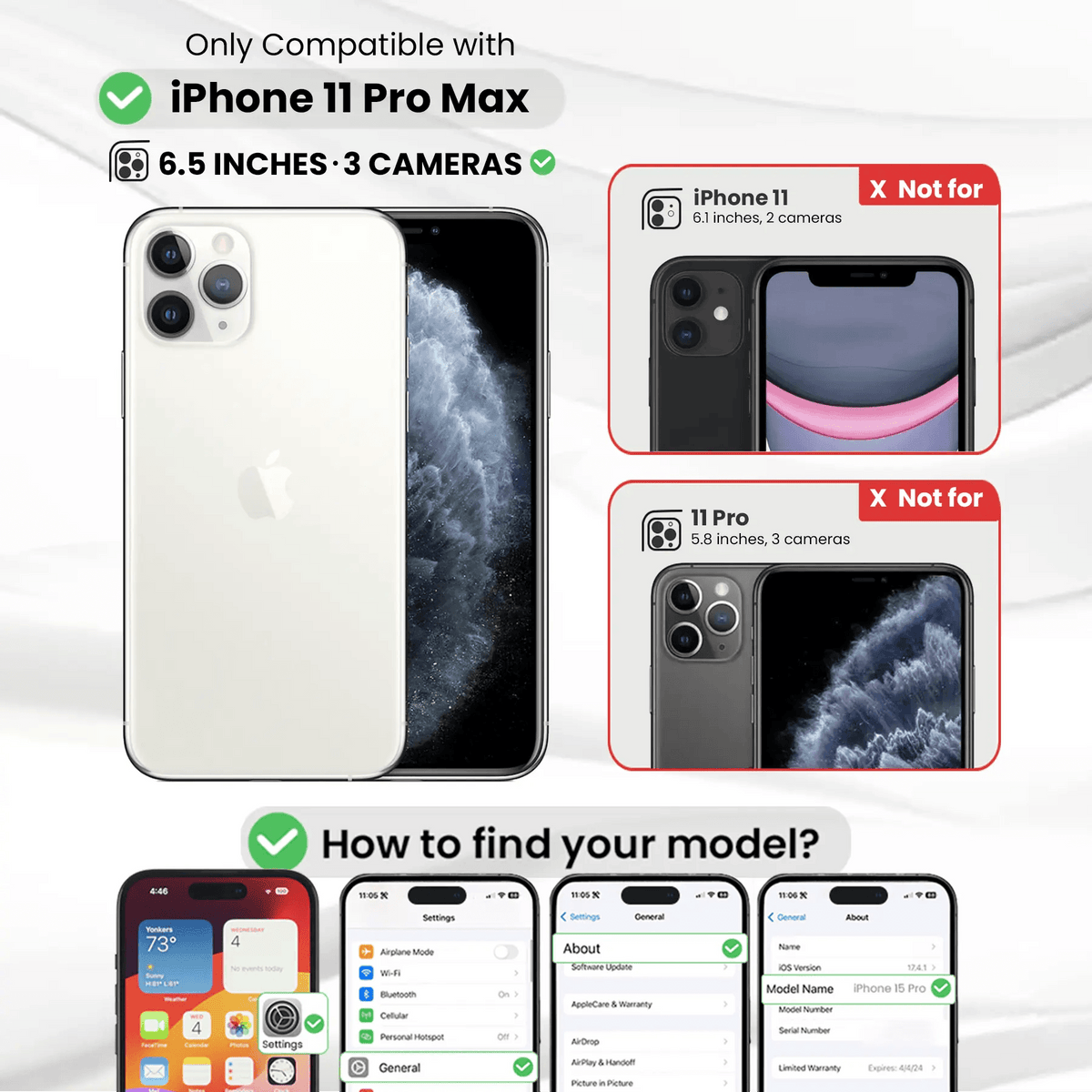 Entronix Bundle Compatible with iPhone 11 Pro Max - Soft-Touch Dual-Layer Case & 1 Clear Screen Protector - A-1 Thread Vault