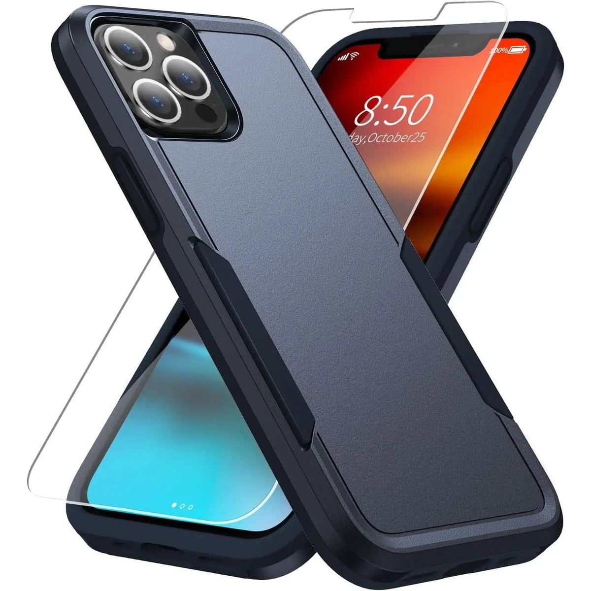 Entronix Bundle Compatible with iPhone 11 Pro Max - Soft-Touch Dual-Layer Case & 1 Clear Screen Protector - A-1 Thread Vault