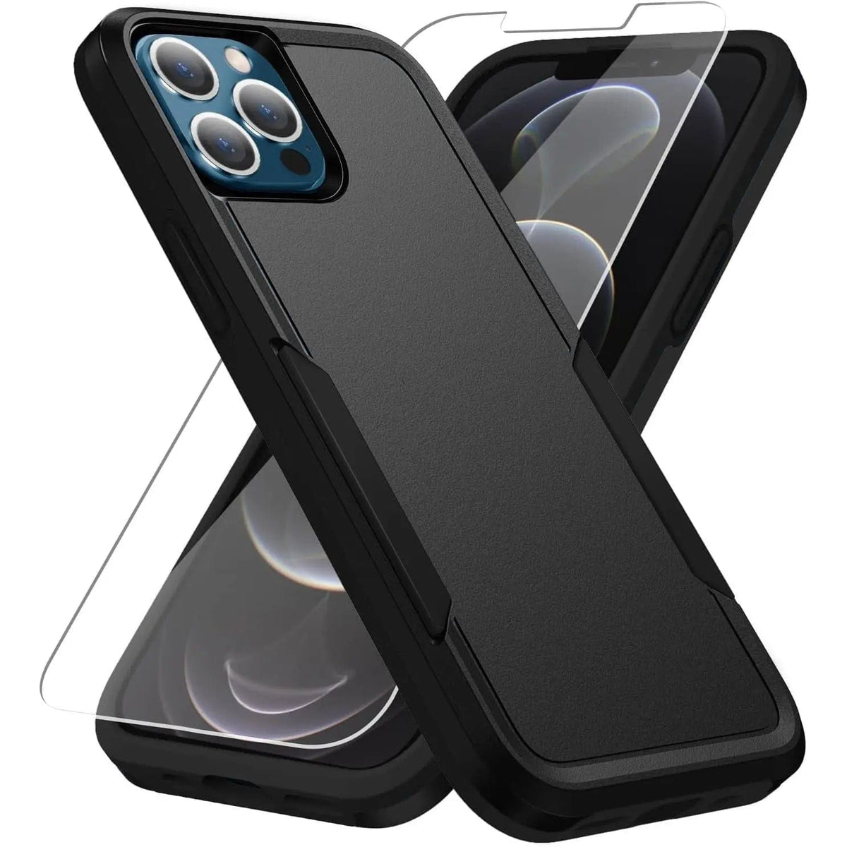 Entronix Bundle Compatible with iPhone 11 Pro Max - Soft-Touch Dual-Layer Case & 1 Clear Screen Protector - A-1 Thread Vault