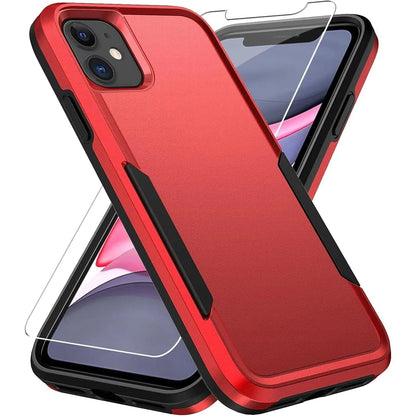 Entronix Bundle Compatible with iPhone 11 - Soft-Touch Dual-Layer Case & 1 Clear Screen Protector - A-1 Thread Vault